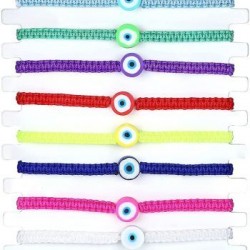 12pcs Colorful Evil Eye Bracelet Mexican Bracelets Hand Bracelet Protection Hamsa Bracelets Anklets For Women Men